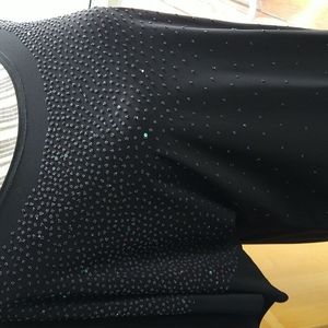 Beaded black blouse L $8 or 3 for 15